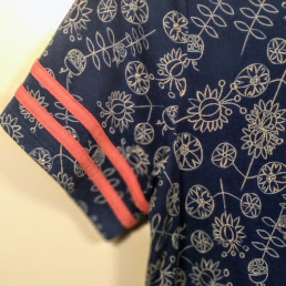 Lu la Roe Blue floral print short sleeve Top Size: M - Picture 7 of 11